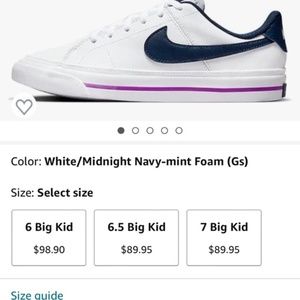 Nike Court Legacy sneakers size 5Y/W7